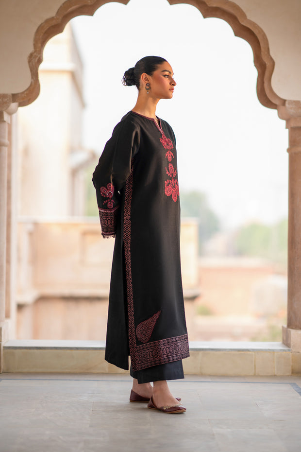 2 Piece - Dyed Embroidered Khaddar Suit - LC-07