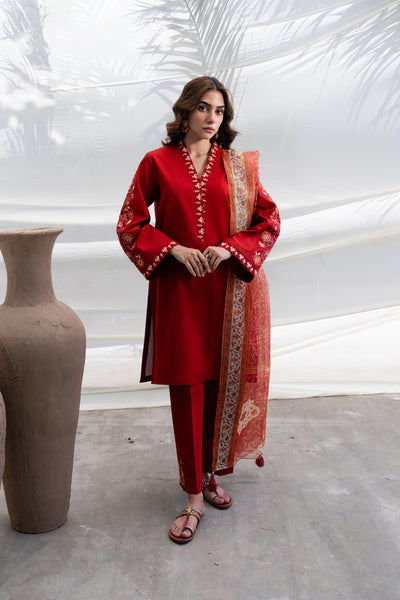 3 Piece - Embroidered Lawn Suit - MKV2-1