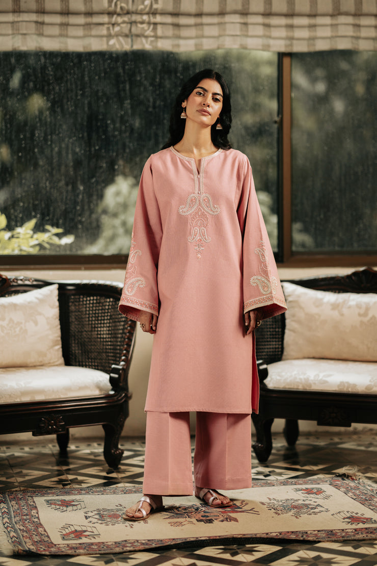 2 Piece - Embroidered Khaddar Suit - LR-01